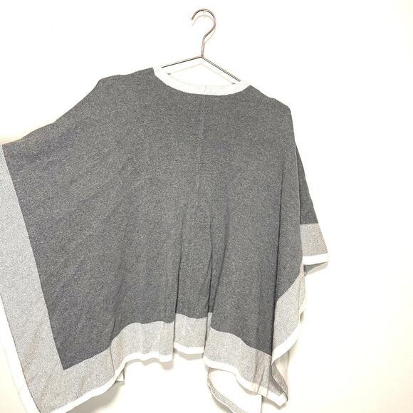 Rachel Roy Collection Gray Combo Colorblock Open Short Sleeve Shawl Size Large - Picture 8 of 11
